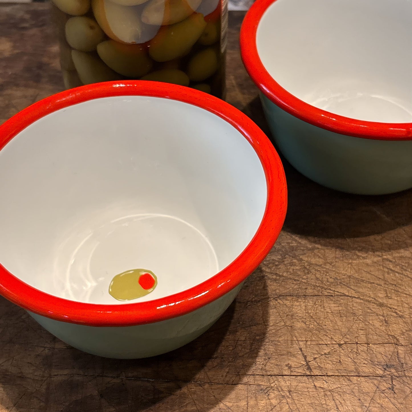 Olive Enamel Bowl