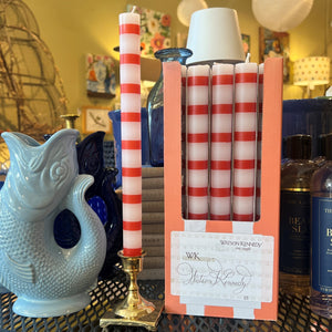 Red & White Stripe Candle