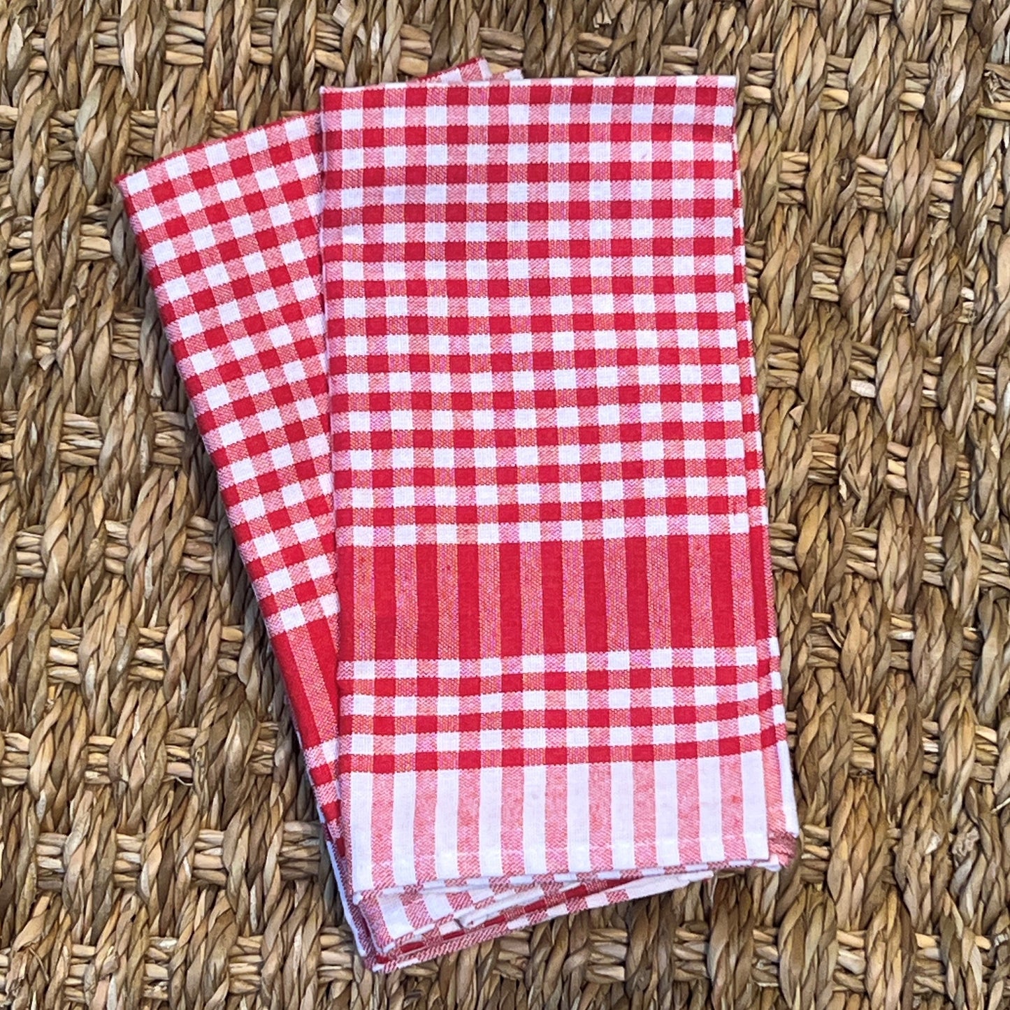 Red Gingham Cloth Napkin Set