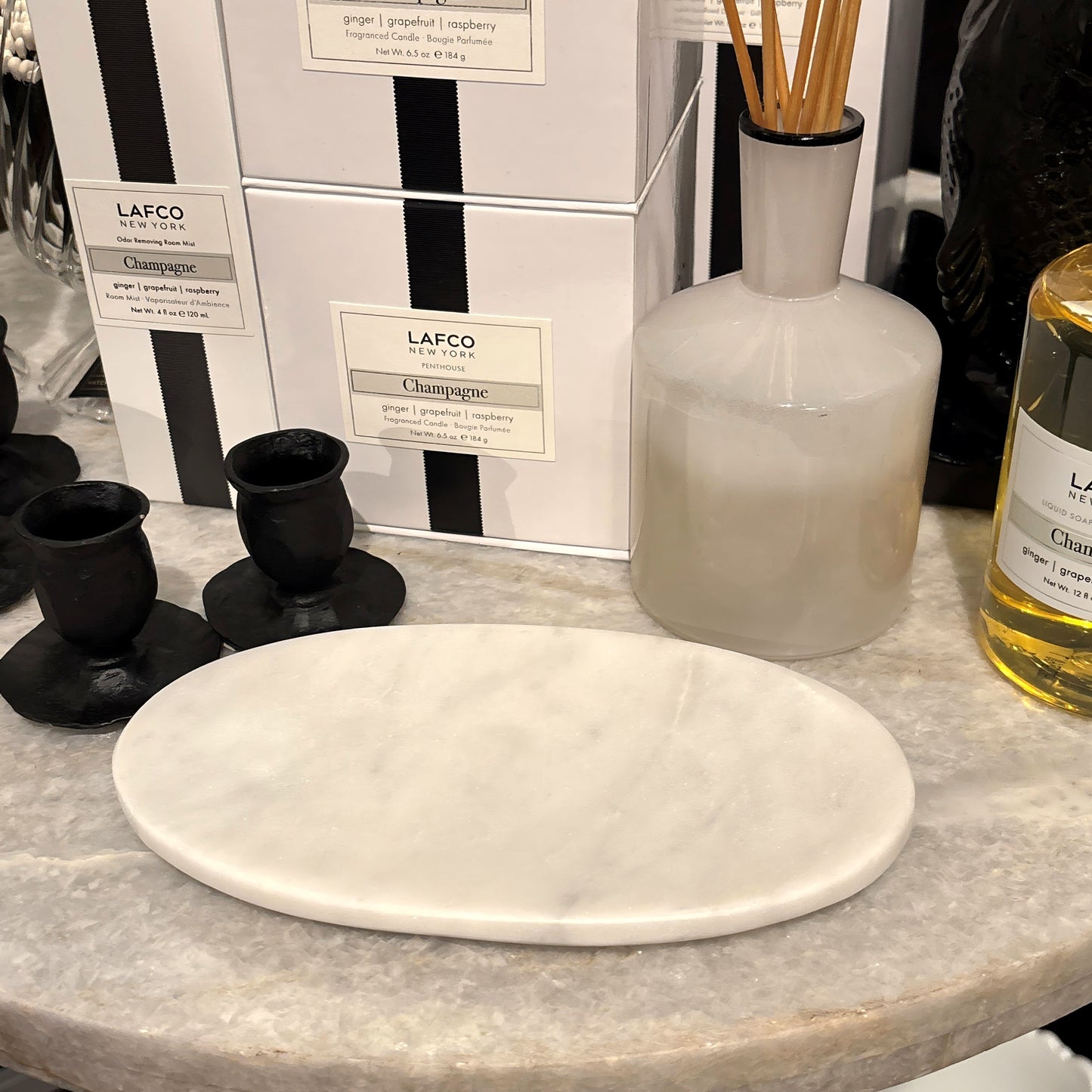 White Marble Round Soap Dish