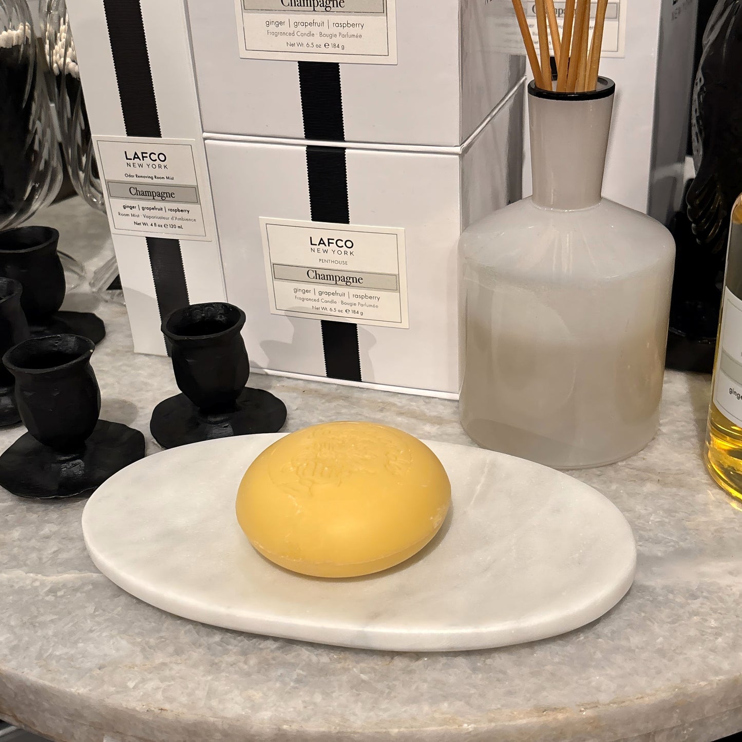 White Marble Round Soap Dish