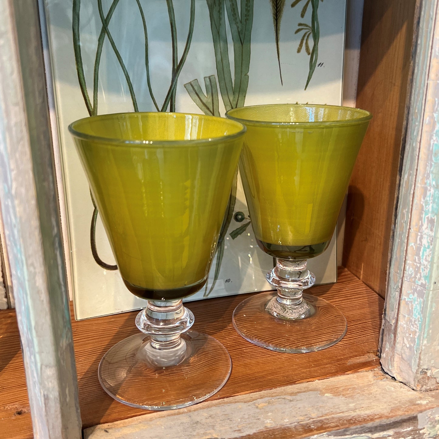 Green Tulip Glass