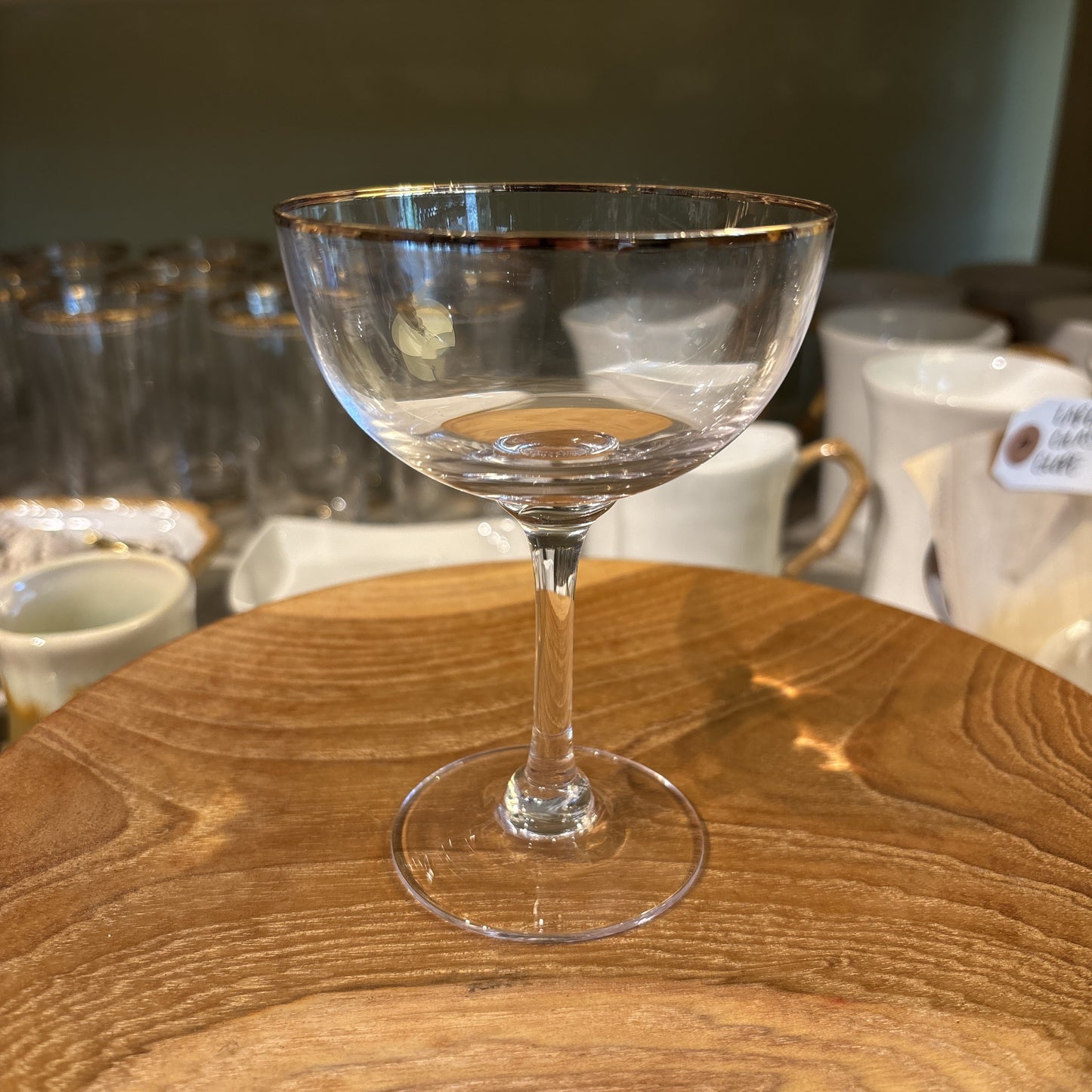 Champagne Saucer Gold Rim