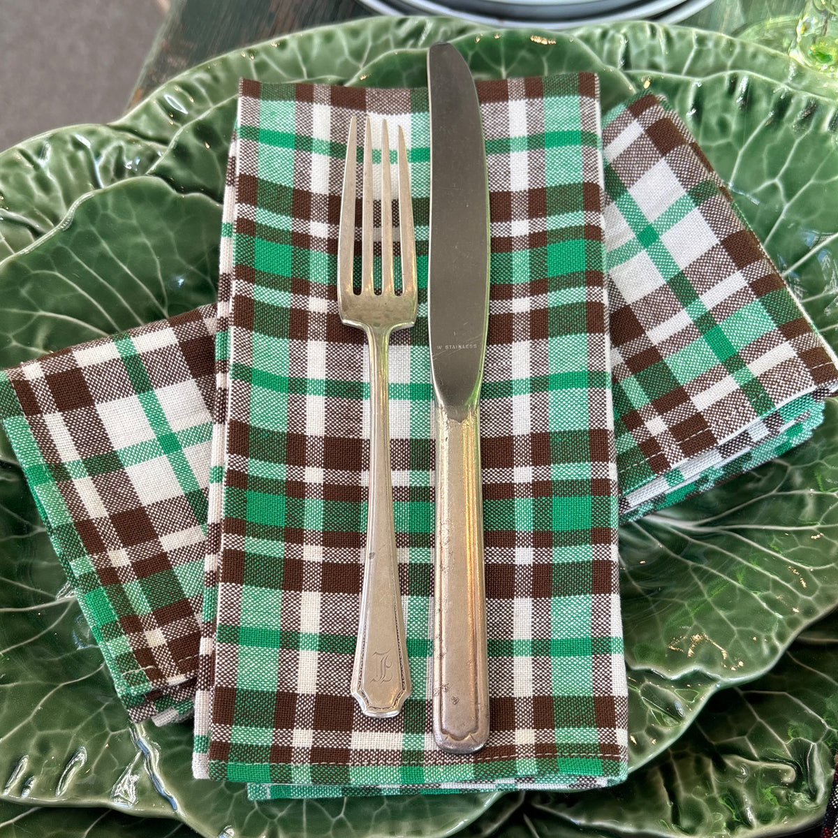 Peppermint Plaid Napkins Set
