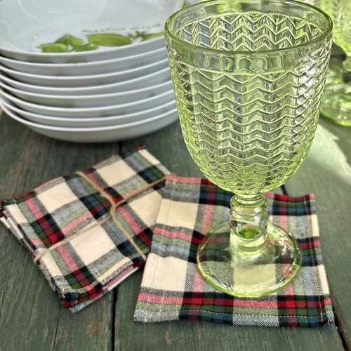 Idyllwild Plaid Cocktail Napkins Set