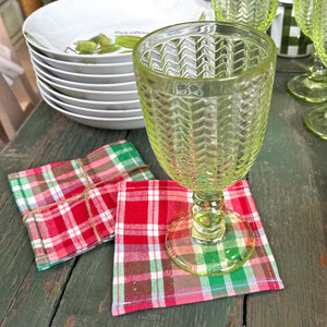 Talia Plaid Cocktail Napkin Set