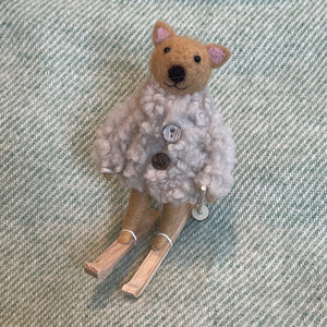 Skiing Cat Ornament