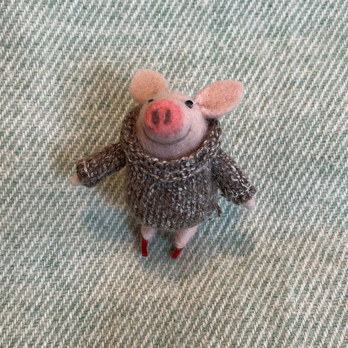 Skating Pig Ornament
