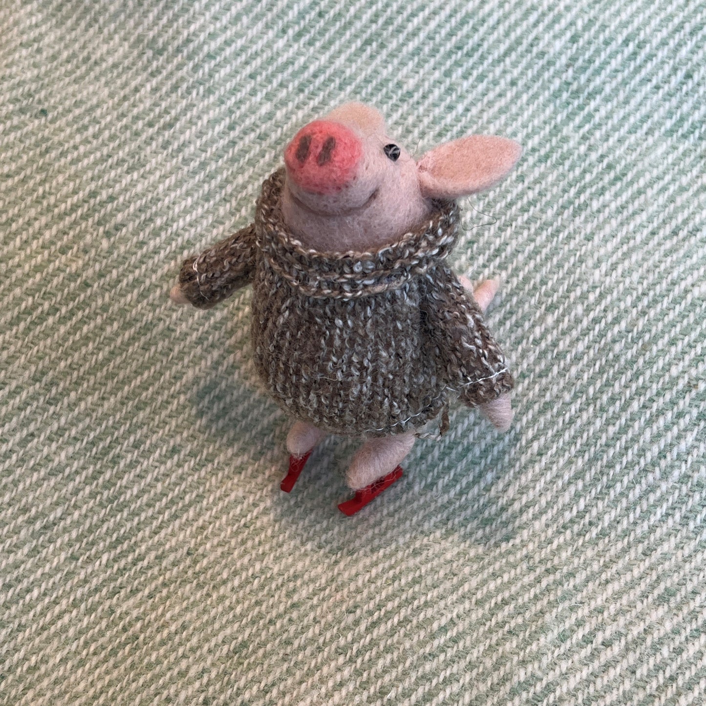 Skating Pig Ornament