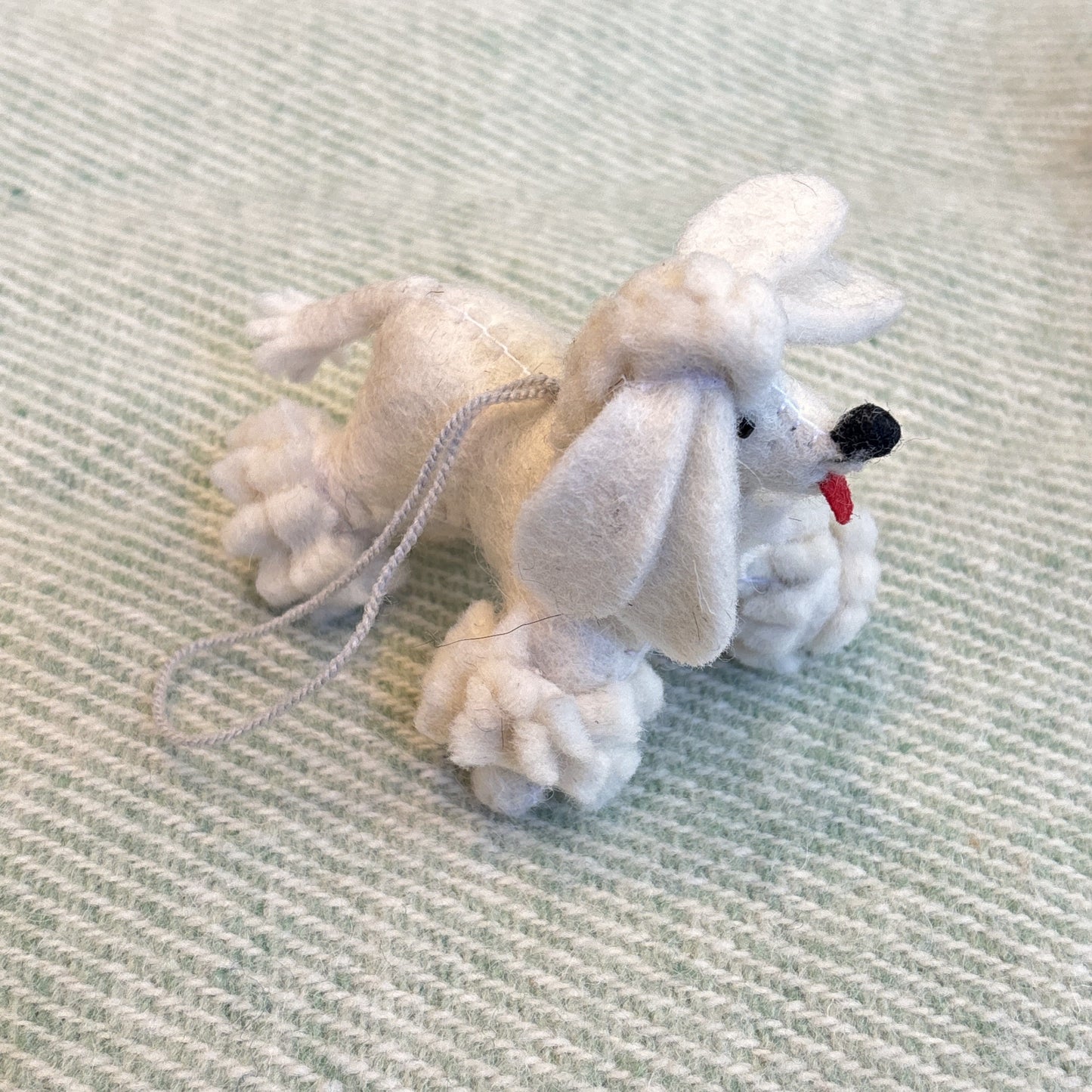 White Poodle Felt Ornament
