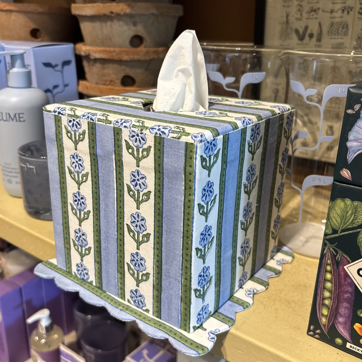 Cottage Garden Blue Tissue Box Cover