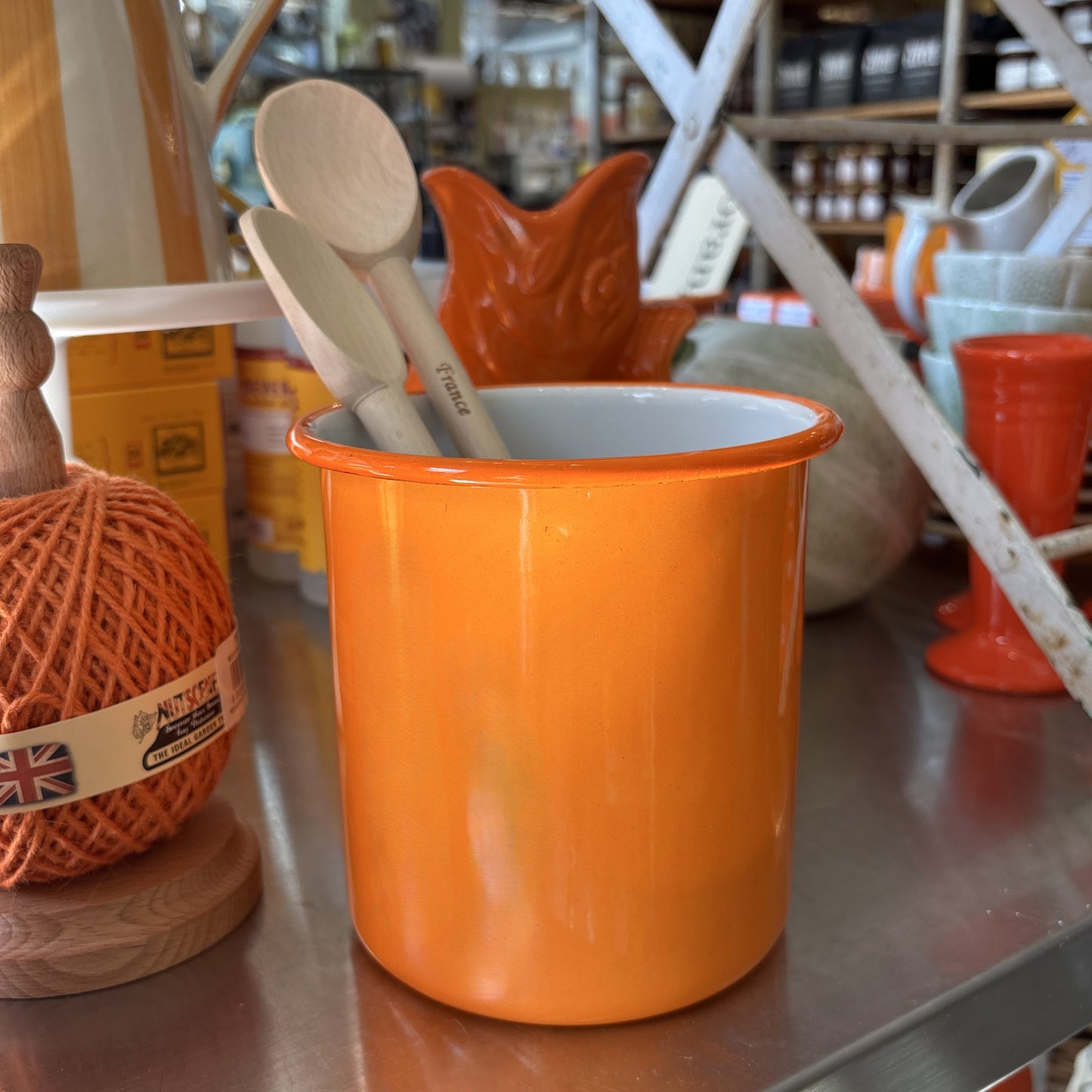 Orange Enamel Utility Holder