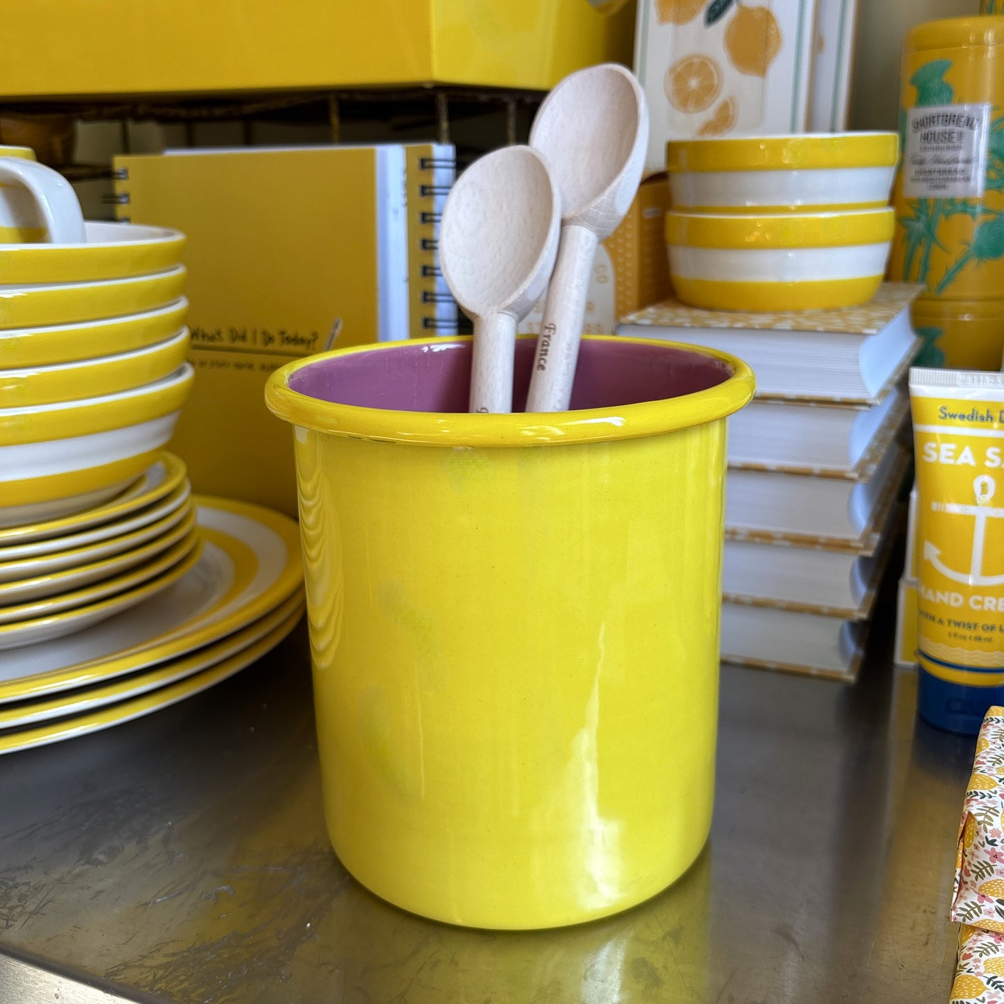 Yellow Enamel Utility Holder