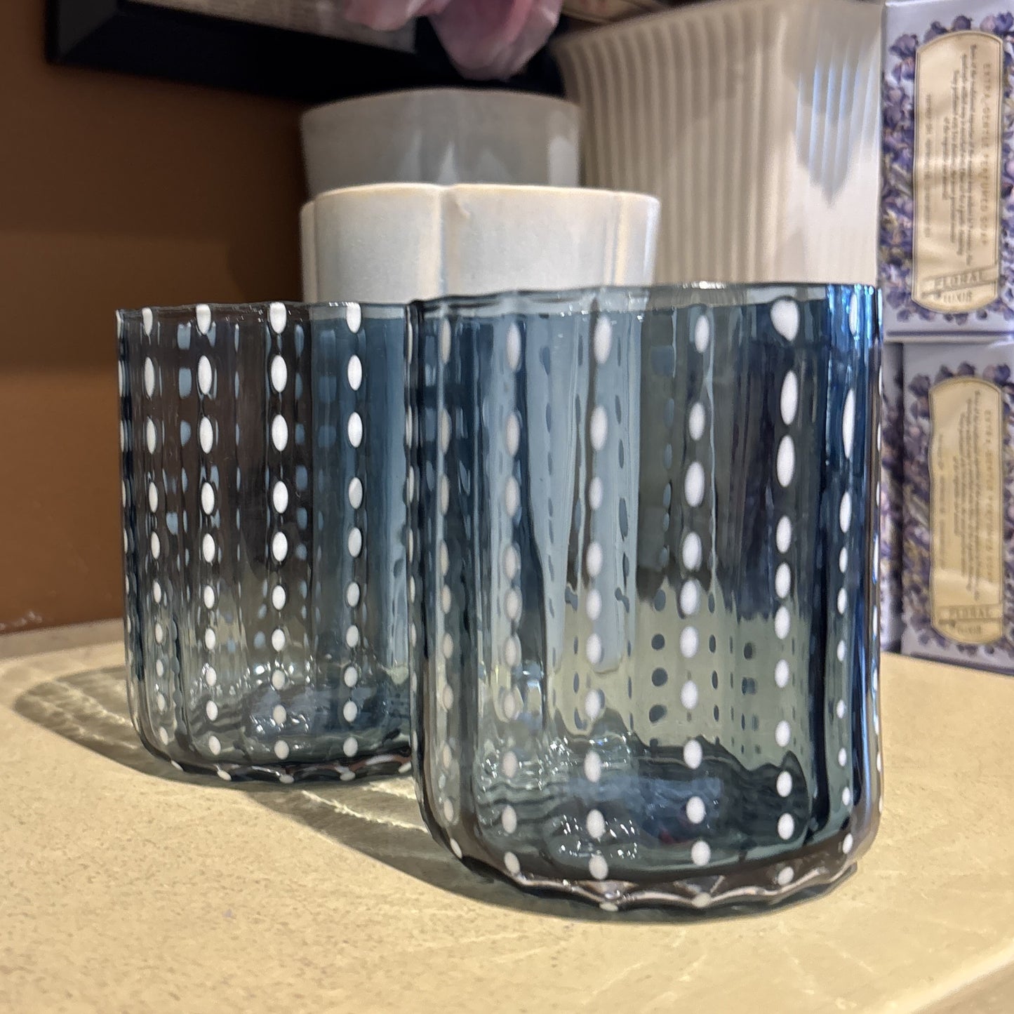 Blue Dotted DOF Glass
