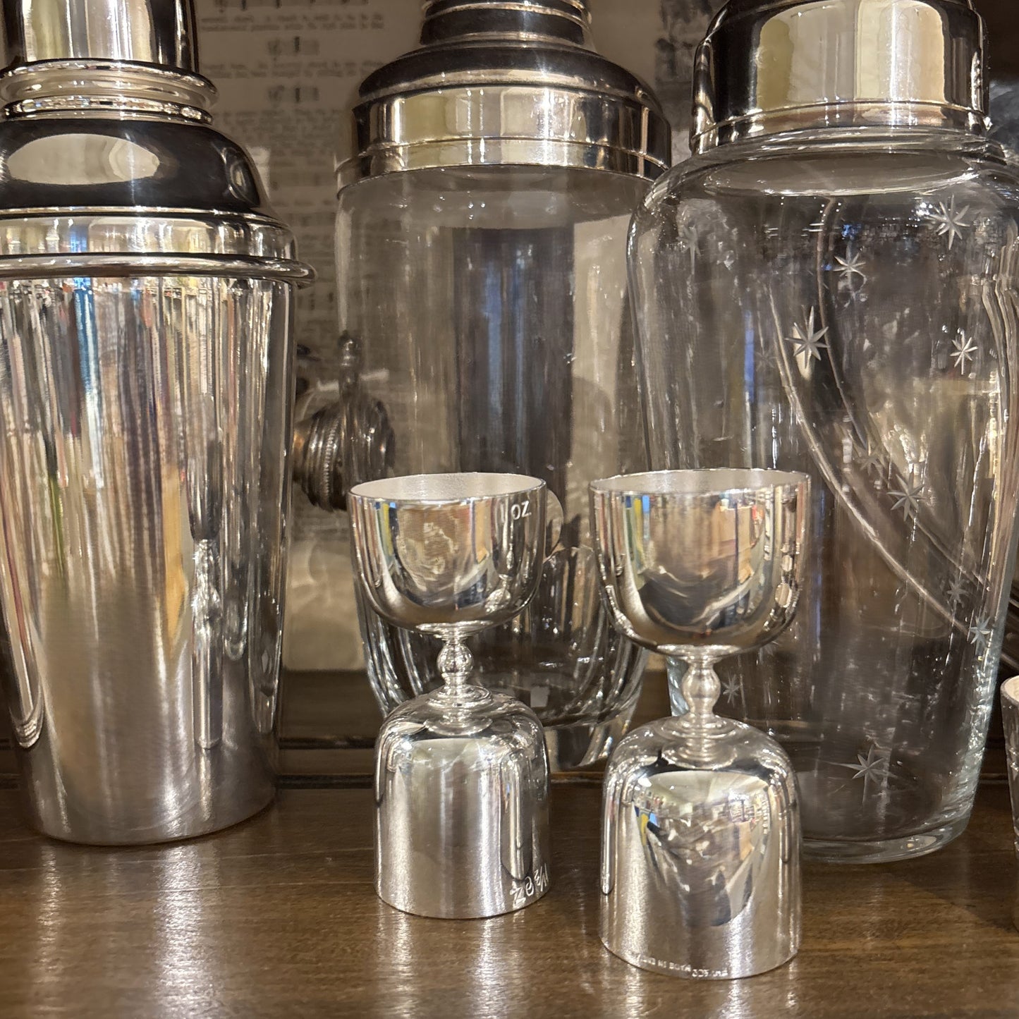 Vintage Hotel Silver Double Goblet Jigger