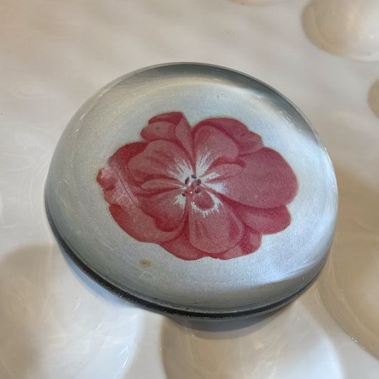 Geranium Fleuret 2 Dome Paperweight