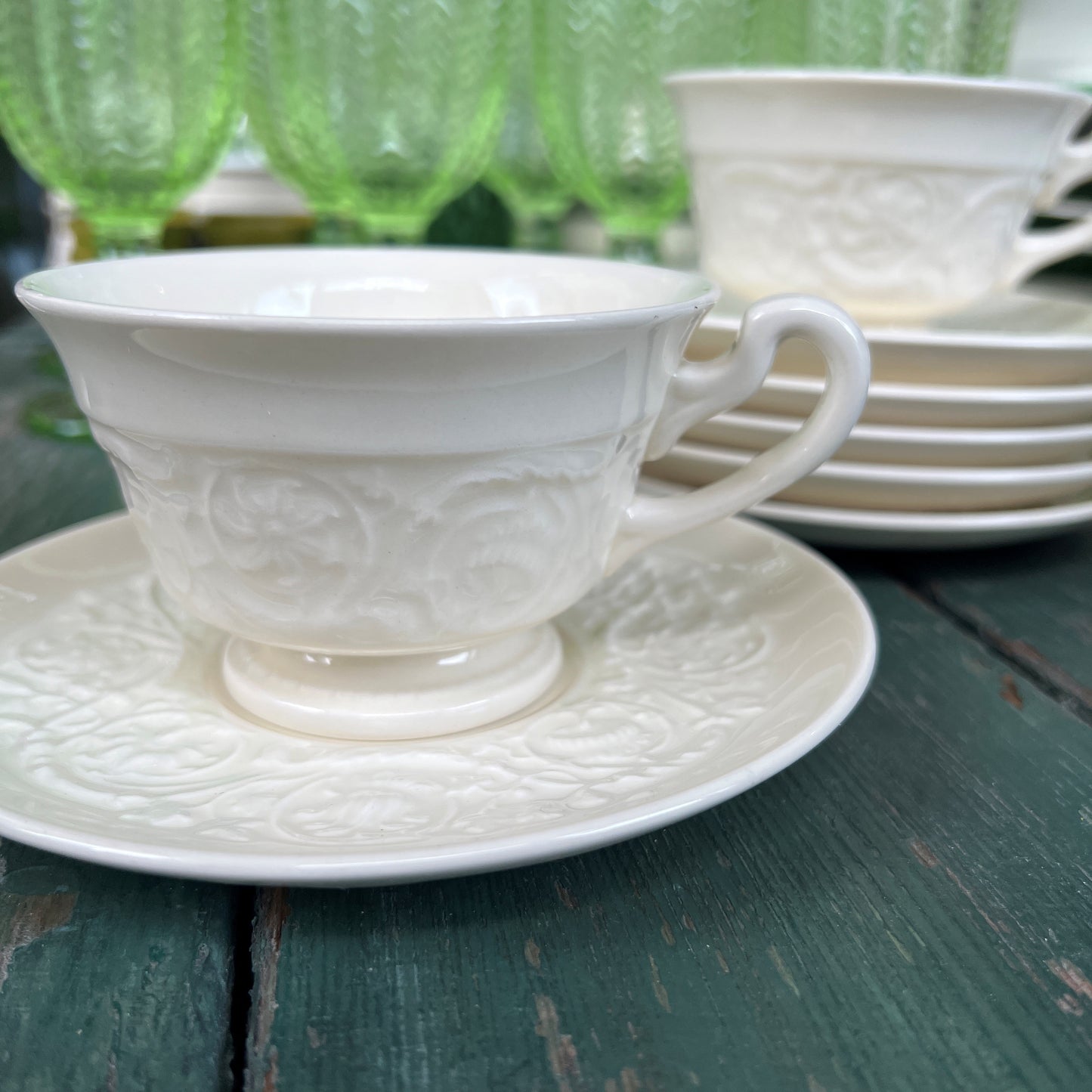 Vintage Wedgwood Etruria Footed Tea Cup & Saucer Set