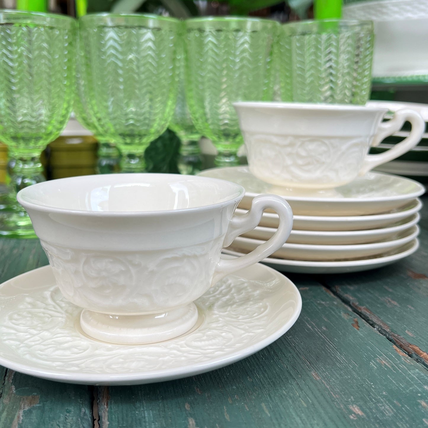 Vintage Wedgwood Etruria Footed Tea Cup & Saucer Set