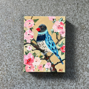 Bluebird with Pink Flowers by Mindy Carpenter