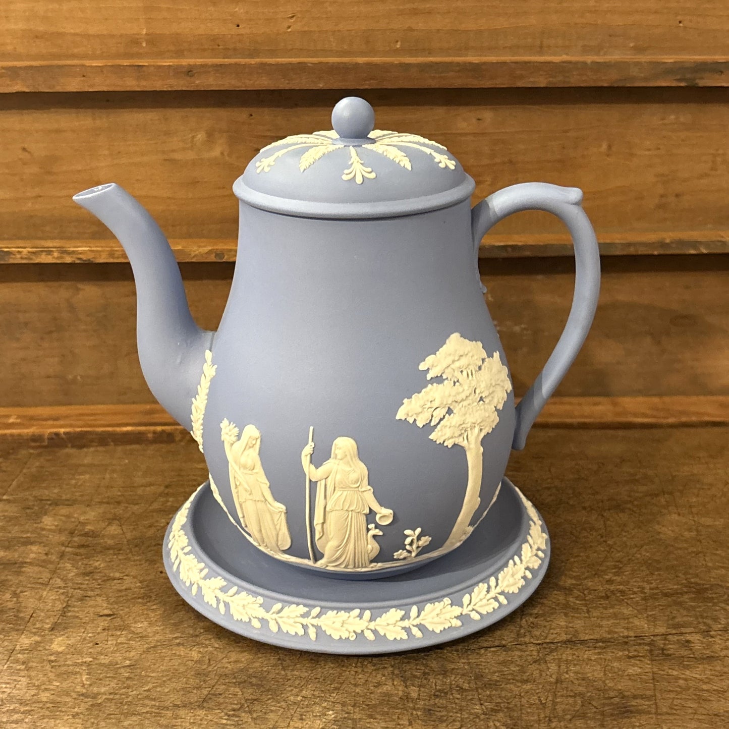 Vintage Wedgwood Coffee Pot & Base, Blue