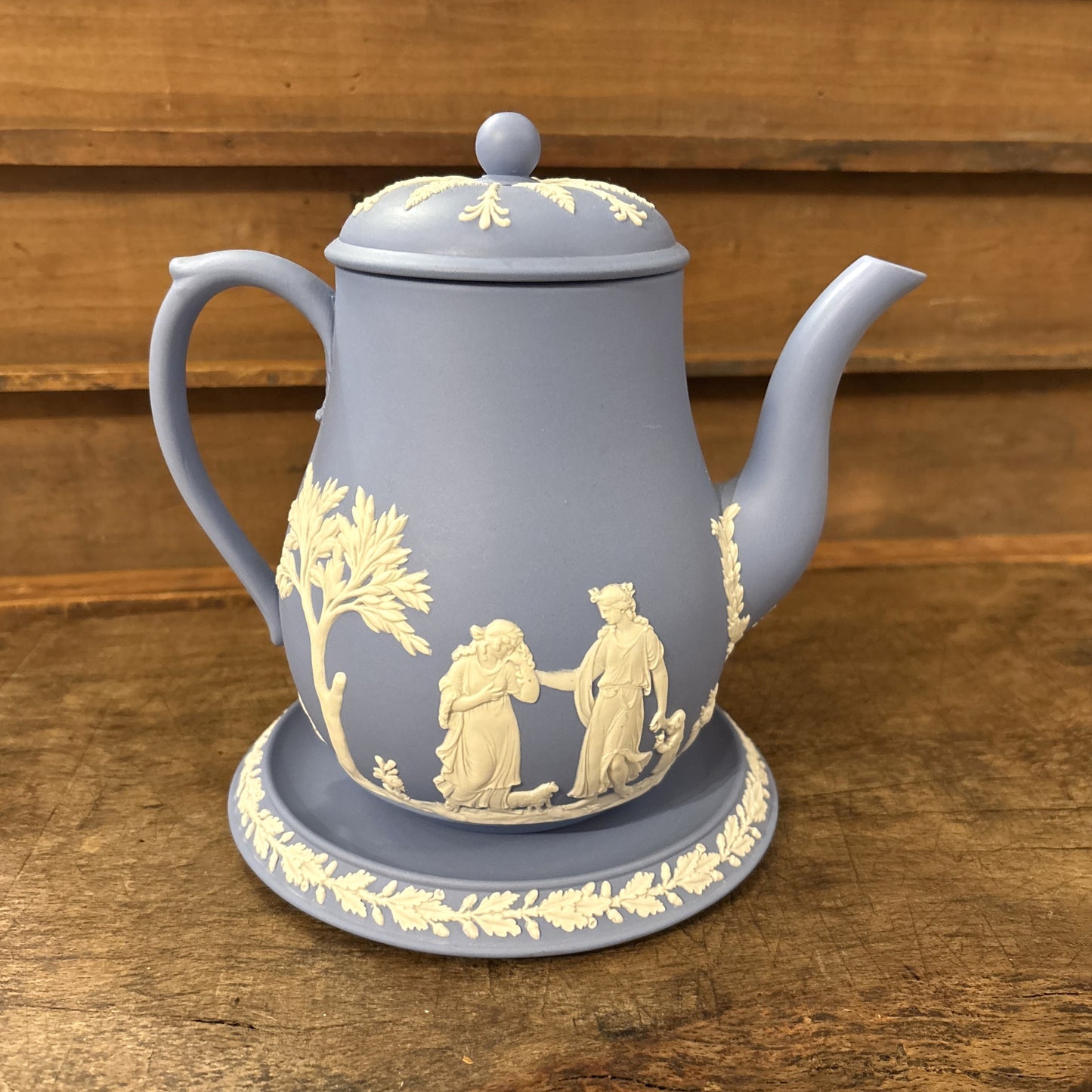 Vintage Wedgwood Coffee Pot & Base, Blue