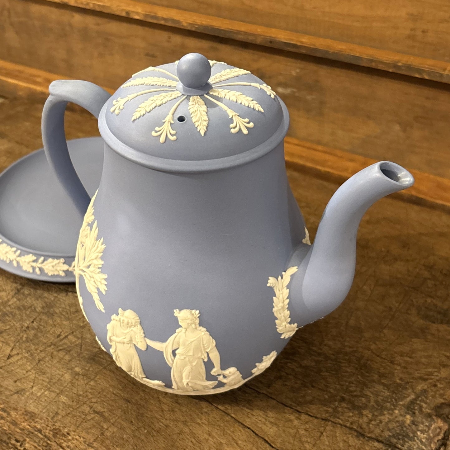 Vintage Wedgwood Coffee Pot & Base, Blue