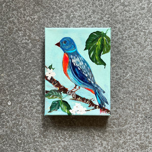 Blue & Orange Bird by Mindy Carpenter