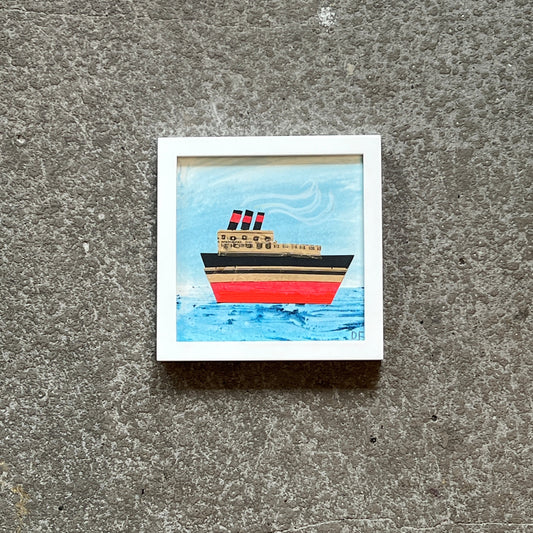 Steam Ship in Waves by Denise Fiedler
