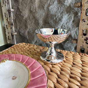 Vintage Hotel Silver Footed Sorbet Bowl, 3"