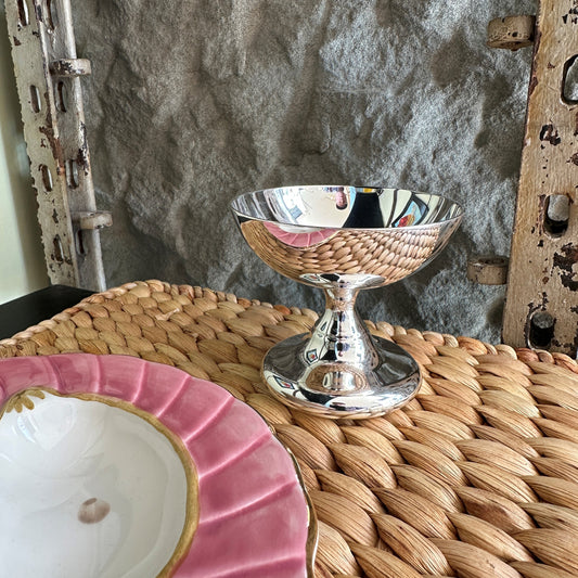 Vintage Hotel Silver Footed Sorbet Bowl, 3"
