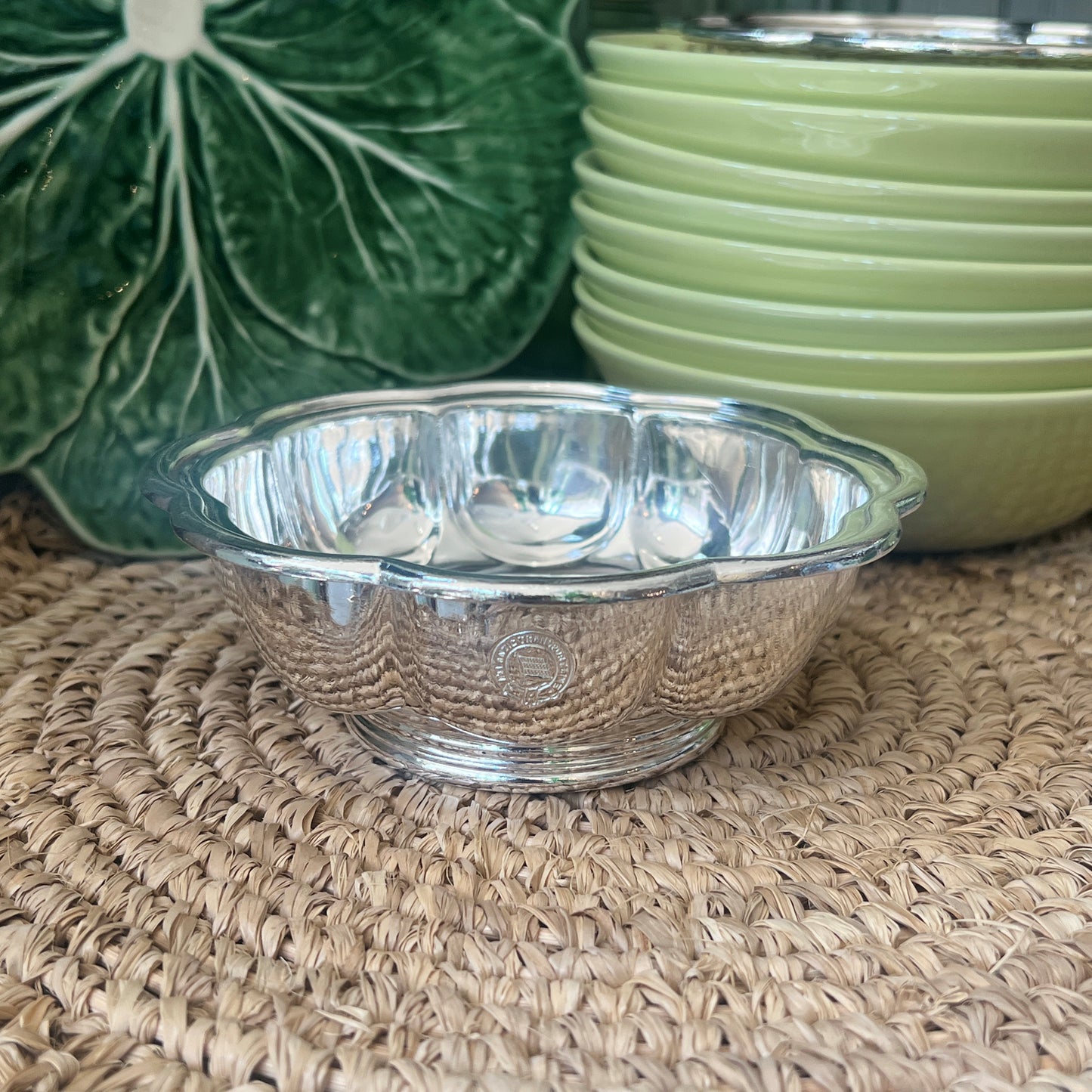 Vintage Hotel Silver Scalloped Bowl, Atlantic Transport Line