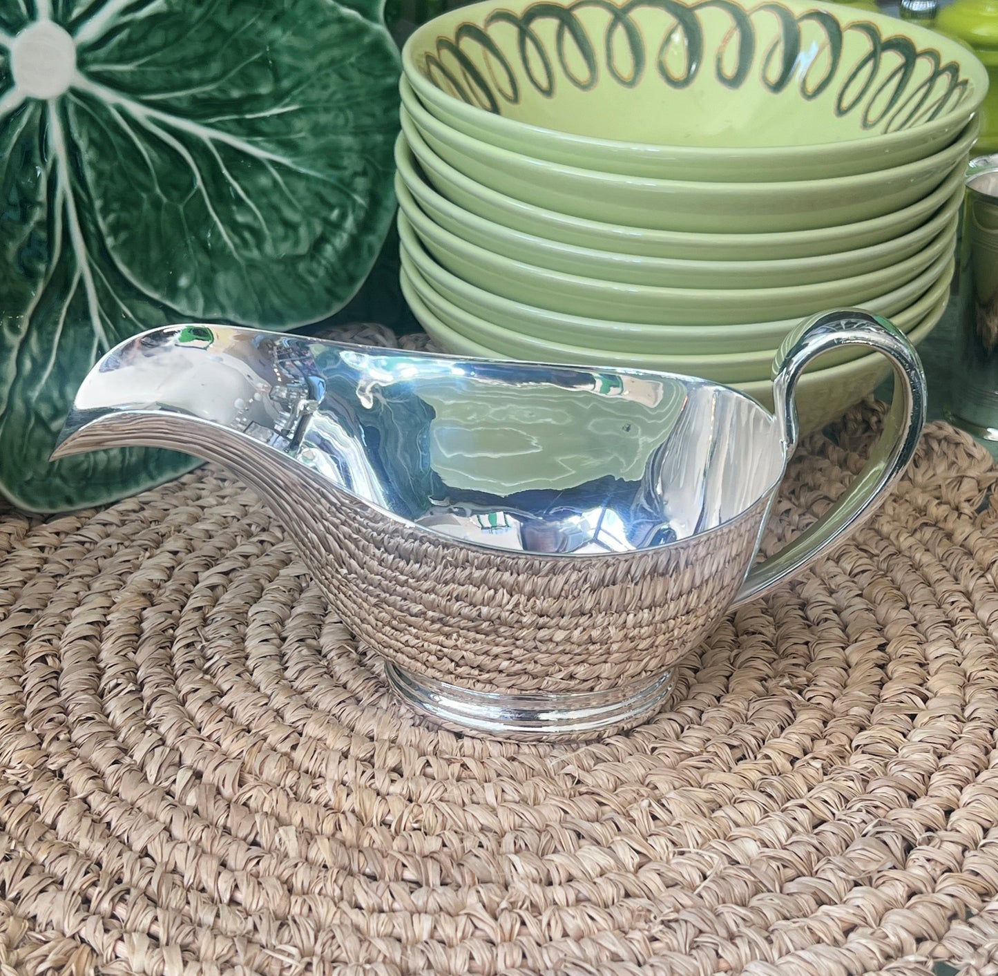Vintage Hotel Silver Sauce Boat, 8.5"