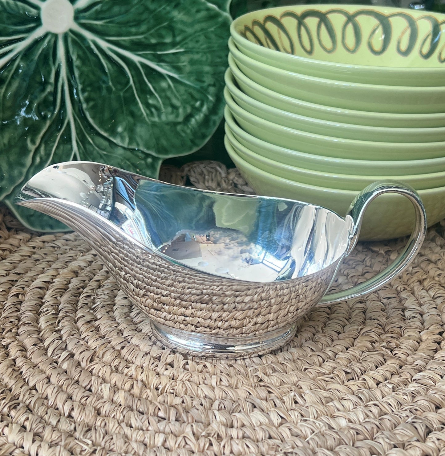 Vintage Hotel Silver Sauce Boat, 7.5"