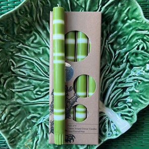 Pistachio Green & Pearl Striped Boxed Taper Set