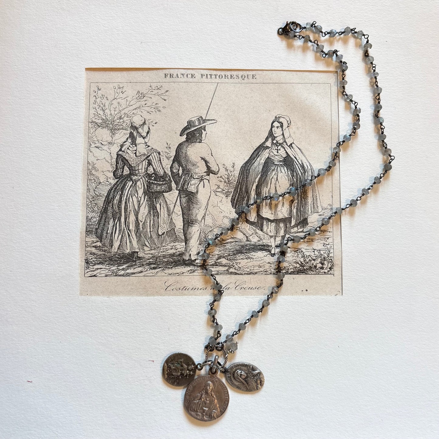 Labradorite Vintage Charm Necklace