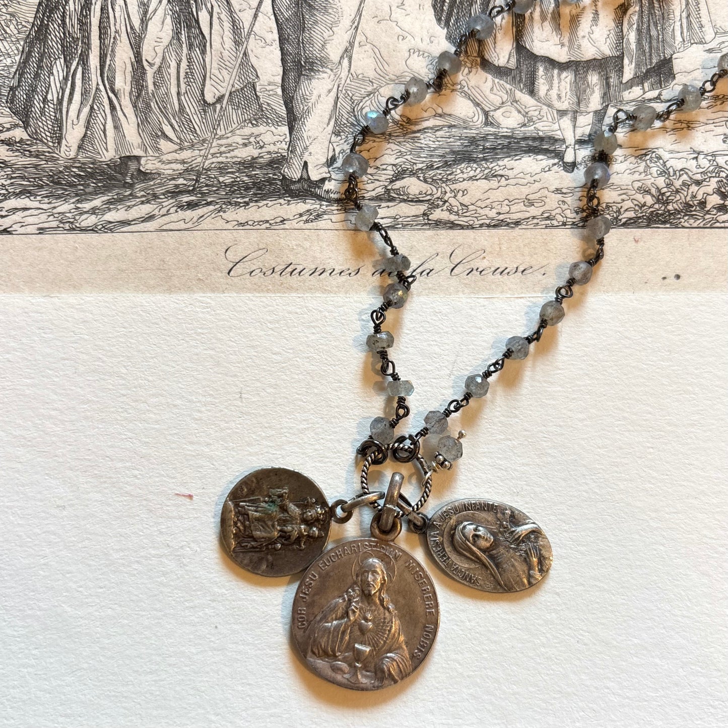 Labradorite Vintage Charm Necklace