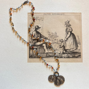 Mexican Fire Opal Vintage Charm Necklace No. 3