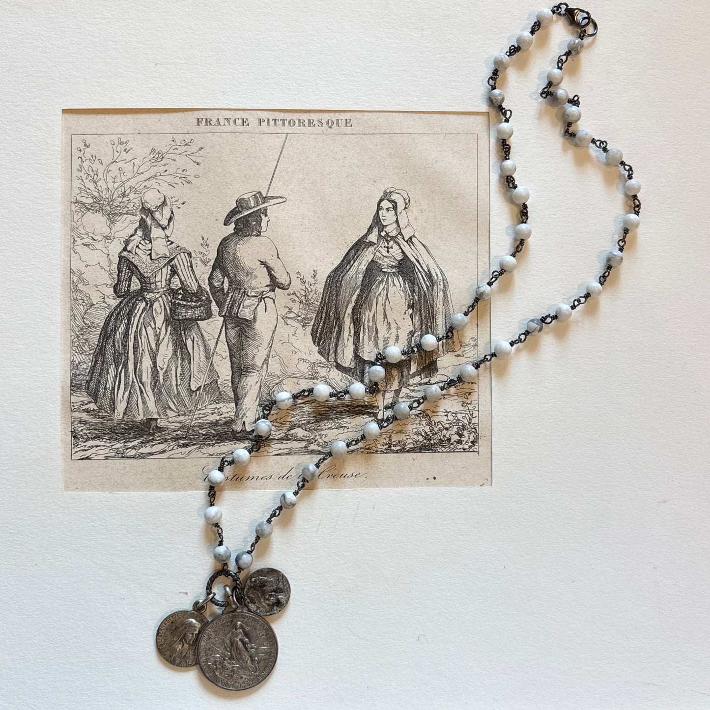 Howlite Vintage Charm Necklace