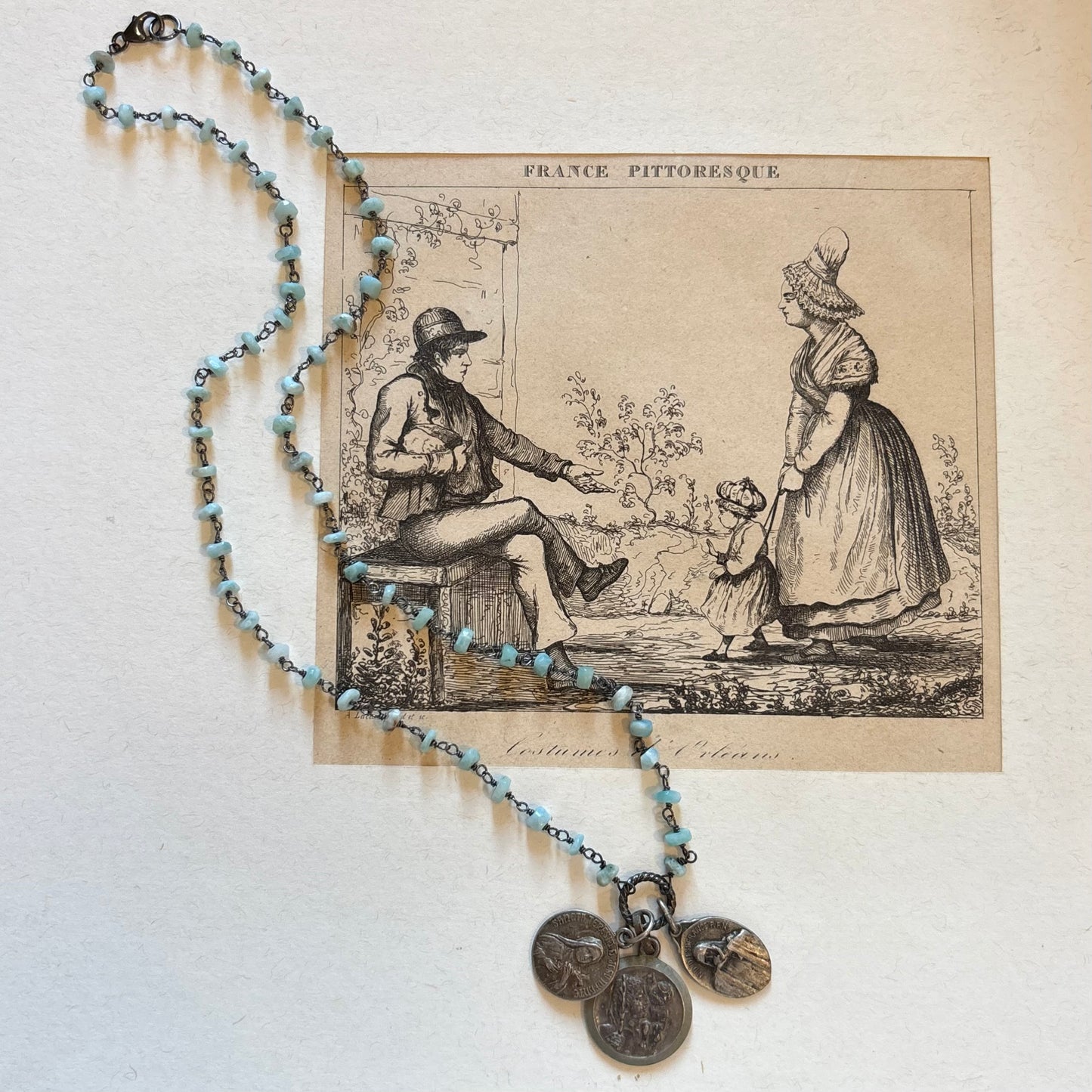 Larimar Vintage Charm Necklace No. 2