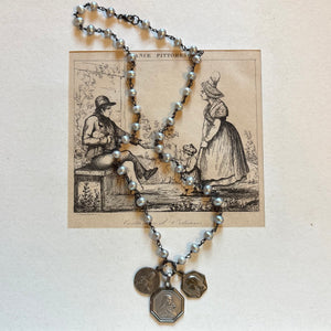 Freshwater Pearl Vintage Charm Necklace No. 02