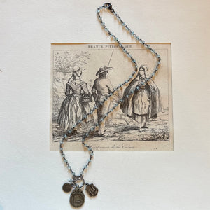 Aquamarine Vintage Charm Necklace