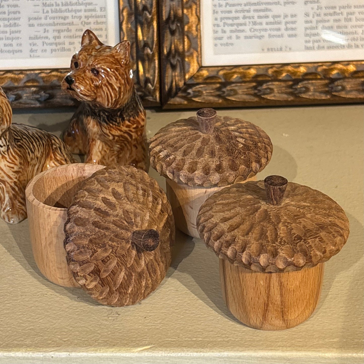 Wooden Acorn Jar