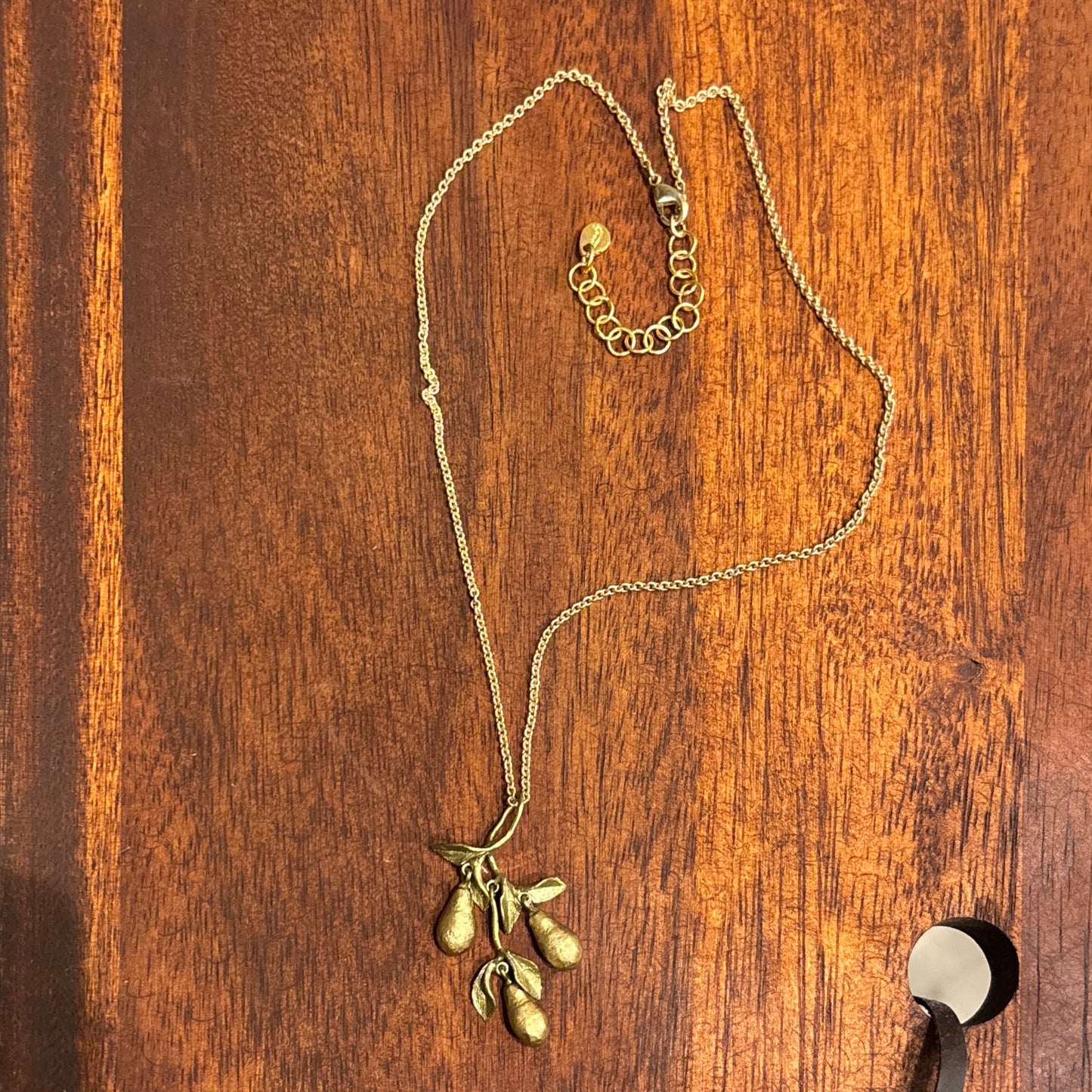 Golden Pear Pendant Necklace