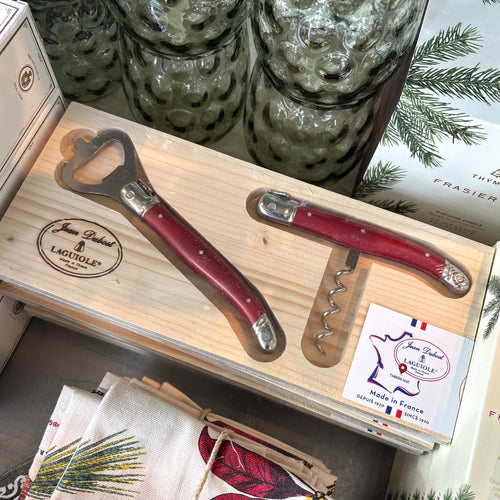 Red Corkscrew & Bottle Opener Set