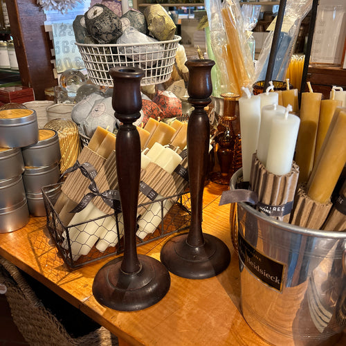 Vintage English Wooden Candlestick No. 01