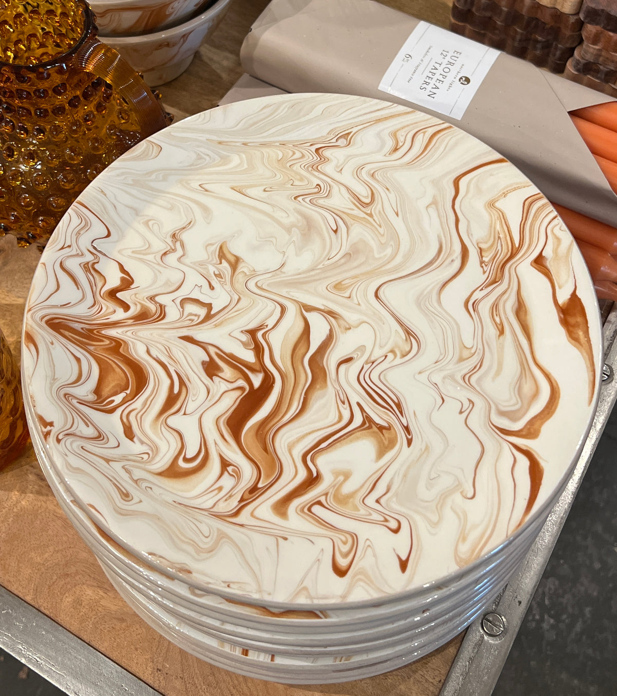 Marbled Amber Dinner Plate