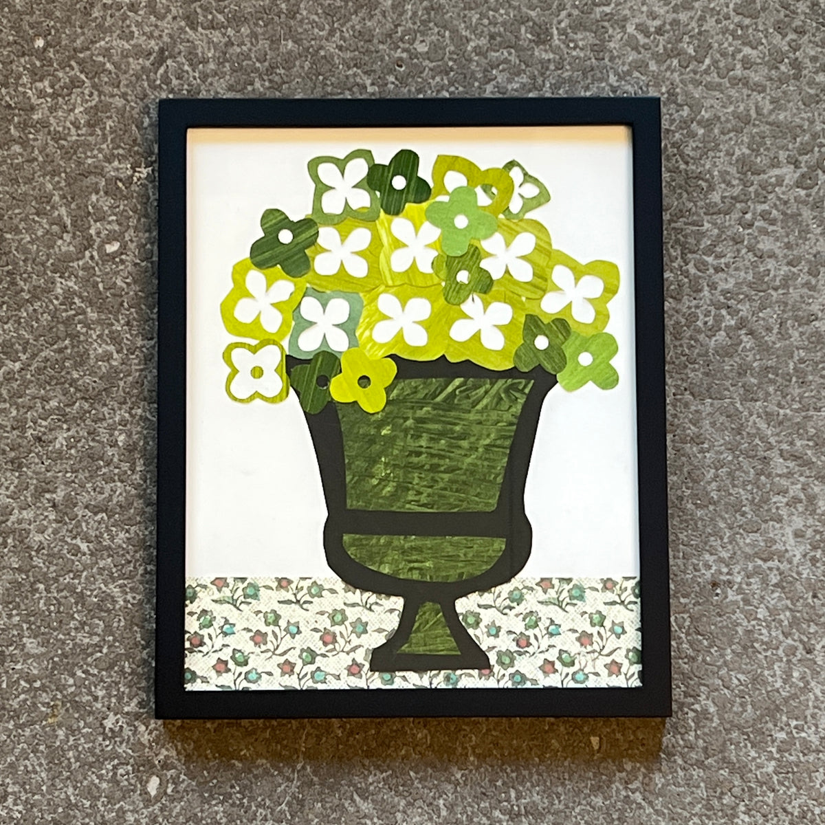 Green Flowers in Green Urn by Denise Fiedler