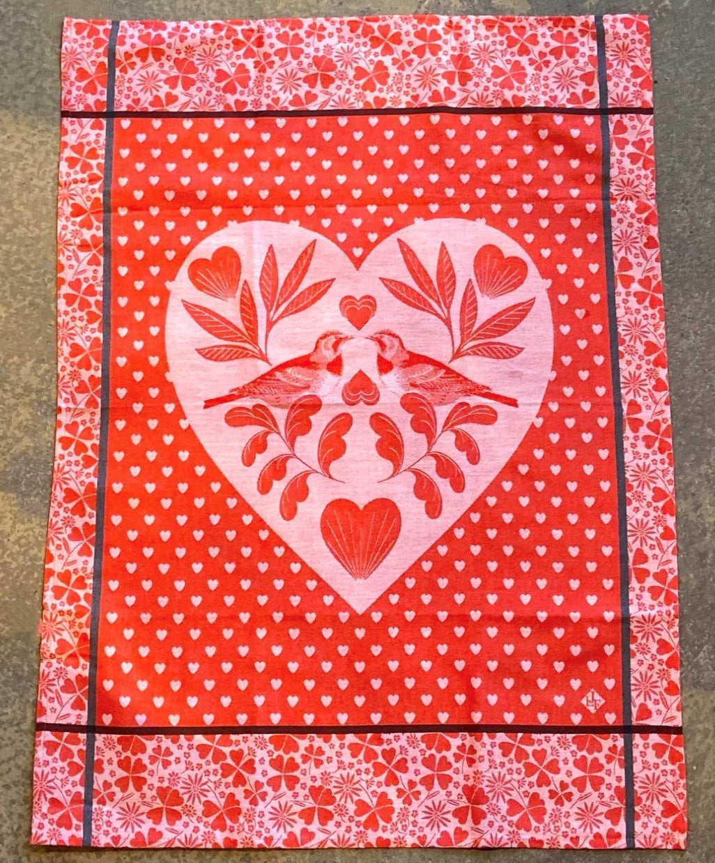 LJF Valentine Tea Towel, Red