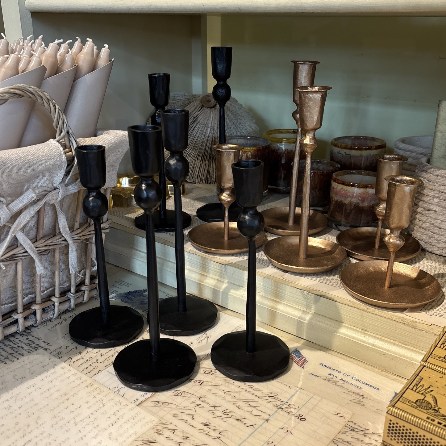 Large Iron Candle Stick Holder