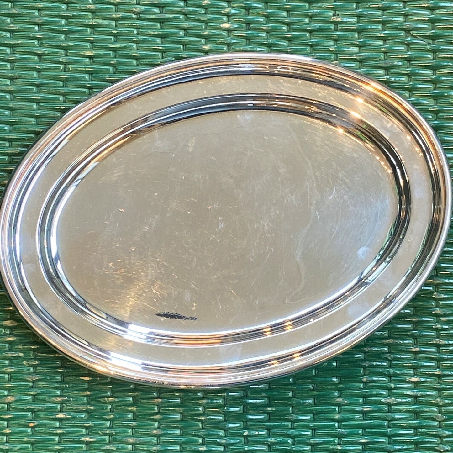 Vintage Hotel Silver Oval Platter, 12"